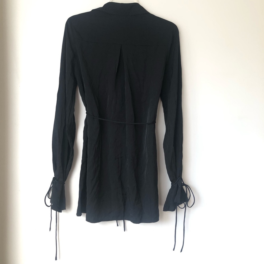 Princess Polly Forbidden Black Mini Shirt Dress 2 - Picture 9 of 9